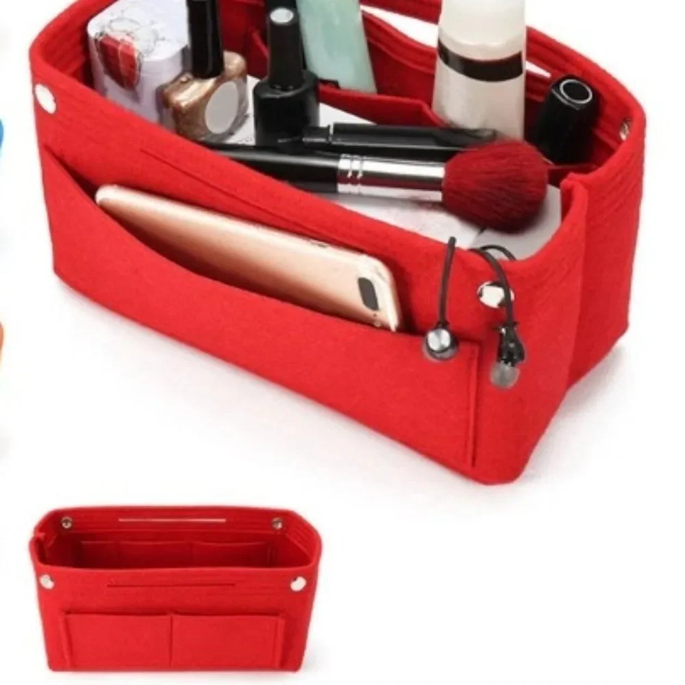 Insert/Organizer- Designer Handbags/Totes -Bright Red Style 3- Snap- NWT